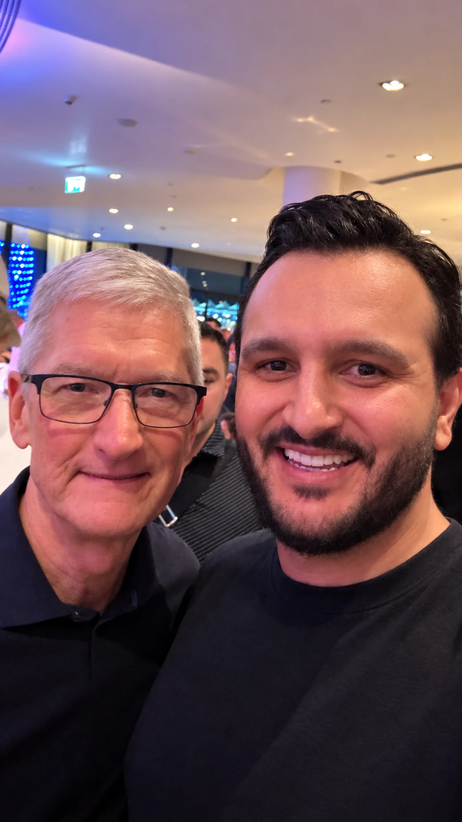 Moe with Tim Cook at Formula One in Abu Dhabi
